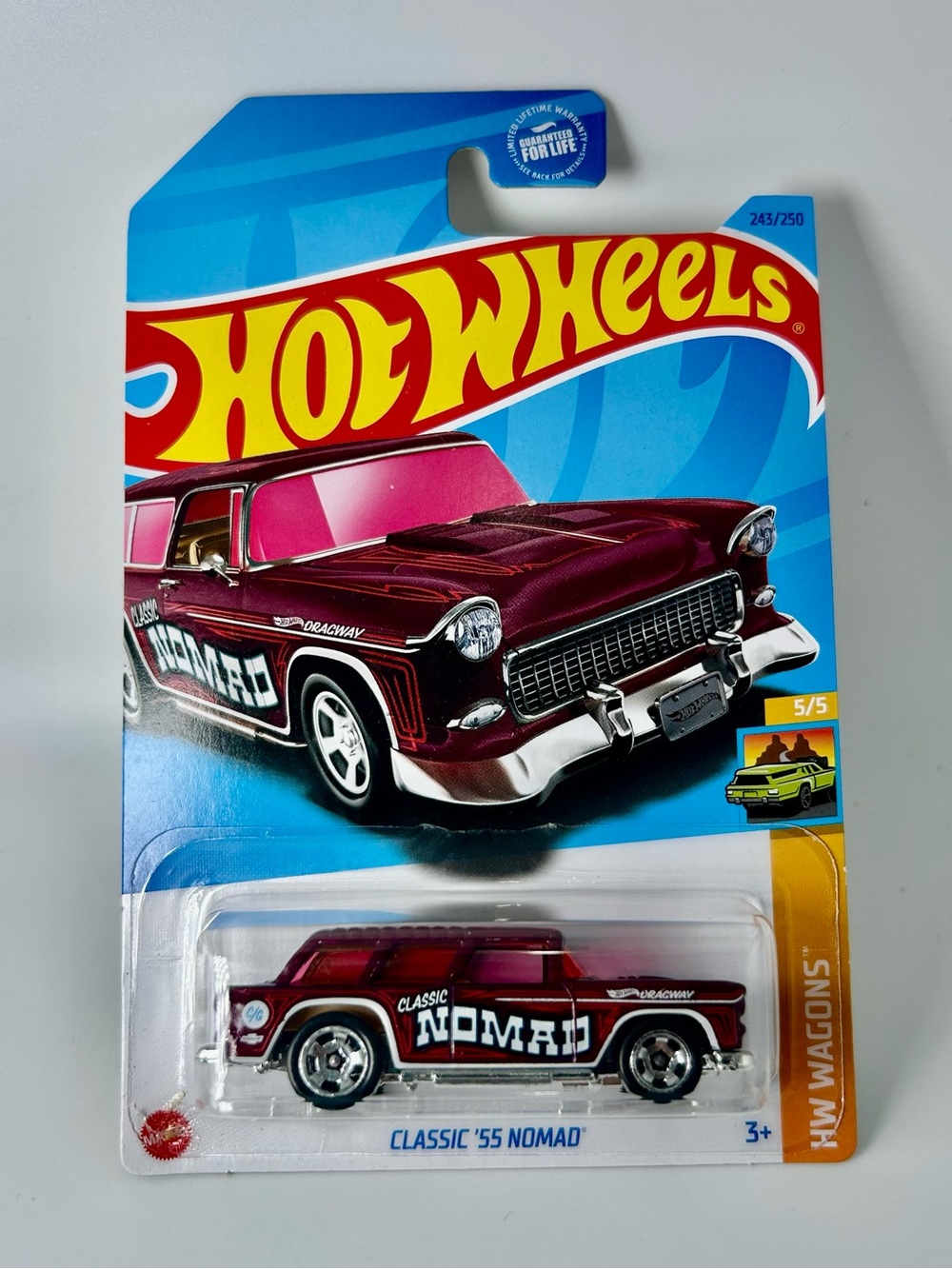 Hot Wheels HW Wagons 5/5 Classic '55 Nomad 243/250 Burgundy Red NEW